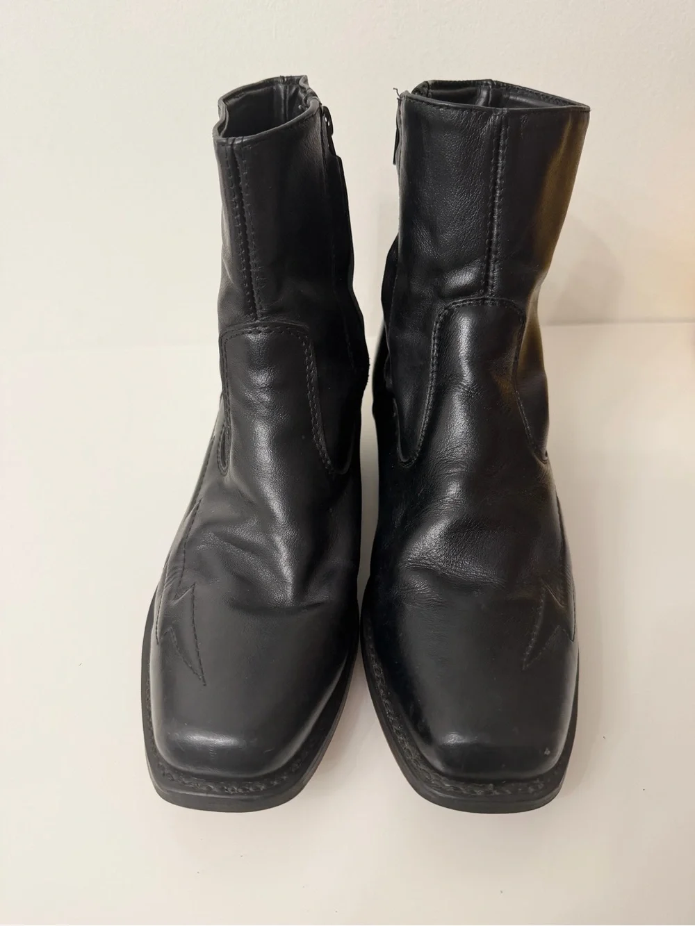 Laredo Black Leather Western Ankle Boots Men’s Size 10.5